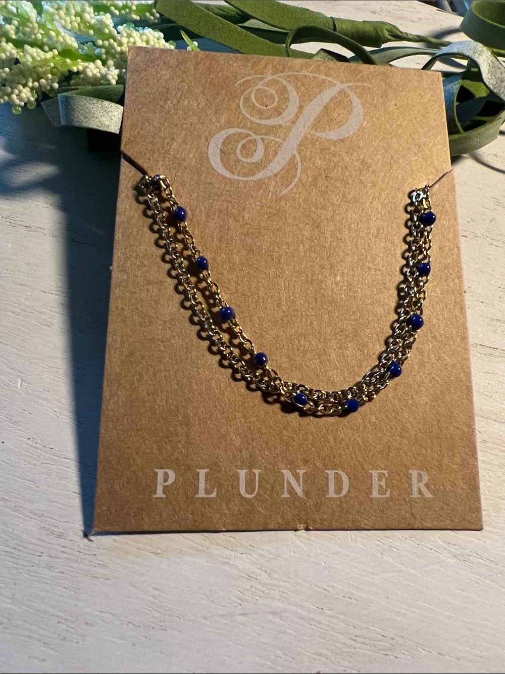Plunder double layer necklace gold tone